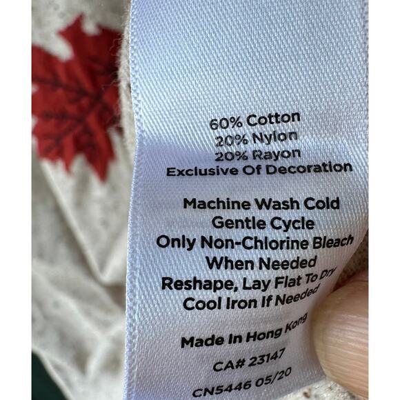 Talbots Sweater XL Fall Leaves Oatmeal Speckled Fall Autumn Thanksgiving Colors - Picture 5 of 6